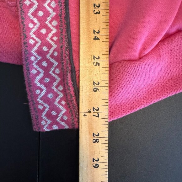 Vintage 80s Pink Geometric Print Open-Front Jersey Cardigan, Size Small - Picture 8 of 9